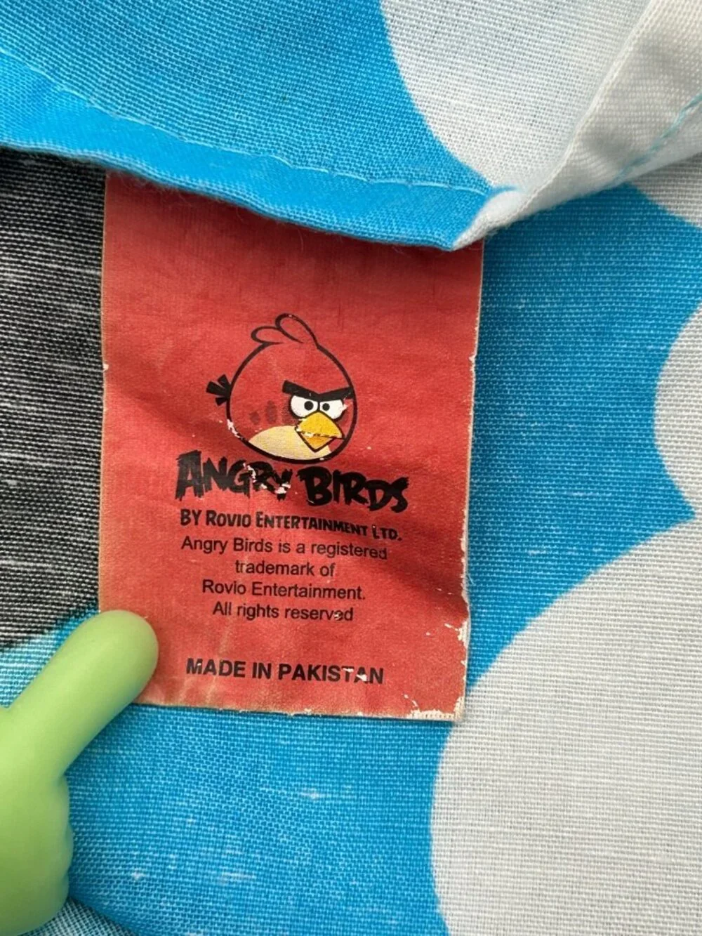 ANGRY BIRDS 2012 Twin Flat Sheet Rovio Kids Bedding Cotton Blend 66x96 Blue